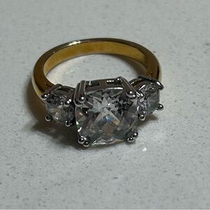 Gold and Silver Ring with Sparkling Stones